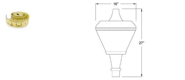 40w - 200w Induction Pole / Post Top Walkway Acorn Light Dimensions