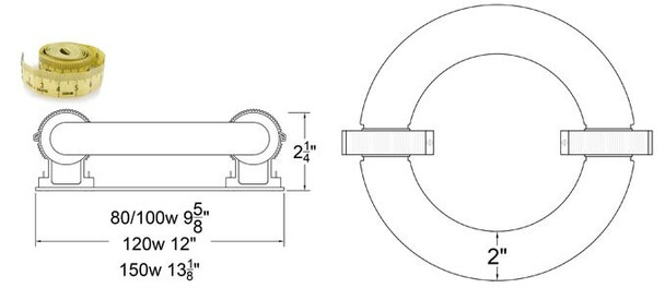 150W Induction Circular Light, Round Lamp and Ballast Retrofit Kit 120v 3000K - 5000K ILRL150 2