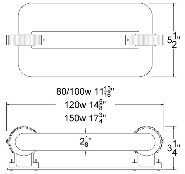 100W Induction Rectangular Square Replacement Lamp YML-WJY100J850W38 and UVL-100S 120v 3000K - 5000K (Lamp Only) ILSLB100 2