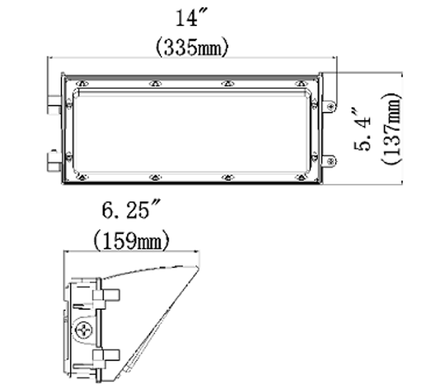 Deco LED Wallpack Dimensions