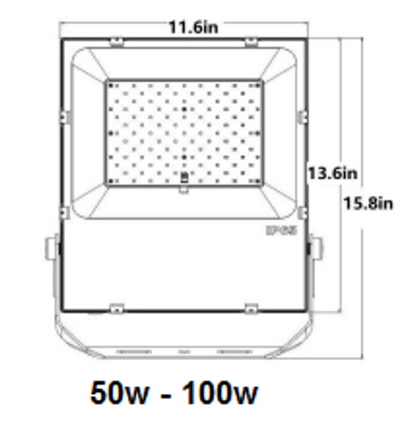 80w - 200w High Power LED Indoor / Outdoor Flood Light, Area Light Fixture, with Yoke Mount DLC Certified 5000K LFLH 4