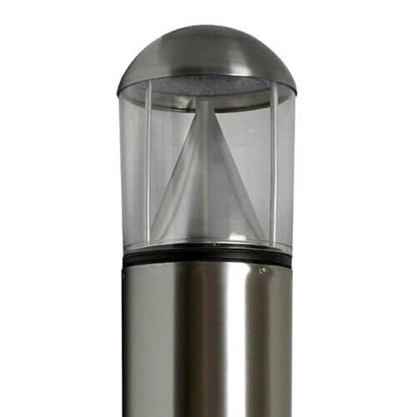 LED Stainless Steel Bollard Light, With Cone Reflector, Louvered Lens Options Round, Dome Top, 15 Watt, 3000K - 6000K ILBORDSS