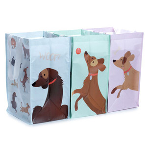Catch Patch Dog Set of 3 Laundry Recycling Bags Catch Patch Dog Set of 3 Laundry Recycling Bags