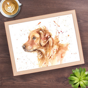 Mans Best Friend Golden Retreiver Laptray