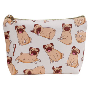Mopps Pug Small PVC Toiletry Makeup Wash Bag Mopps Pug Small PVC Toiletry Makeup Wash Bag