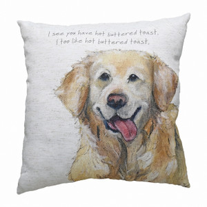 Golden Retriever Square Cushion - Butter