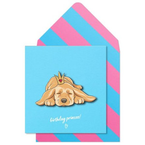 3D Dog Themed Birthday Card - Princess