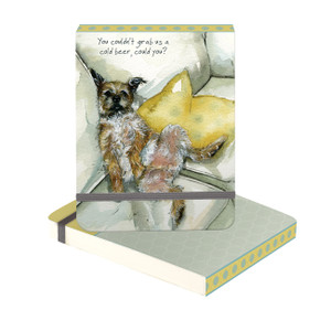 Border Terrier Dog Themed Flip Notebook - Cold Beer
