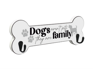Wooden Dog Bone Lead Holder - Dog Family Wooden Dog Bone Lead Holder - Dog Family