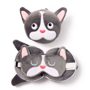 French Bulldog Travel Pillow and Eye Mask
