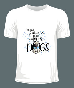 Pug Dog Adult Unisex T-Shirt - Adores Dogs Blue Splash Pug Dog Adult Unisex T-Shirt - Adores Dogs Blue Splash