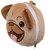 Mopps Pug Dog Round Plush Travel Pillow and Eye Mask