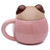 Mopps Pug Dog Mug Peeping Lid Pink