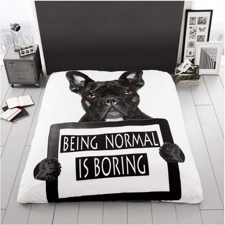 French Bulldog Boring Themed Throw Blanket