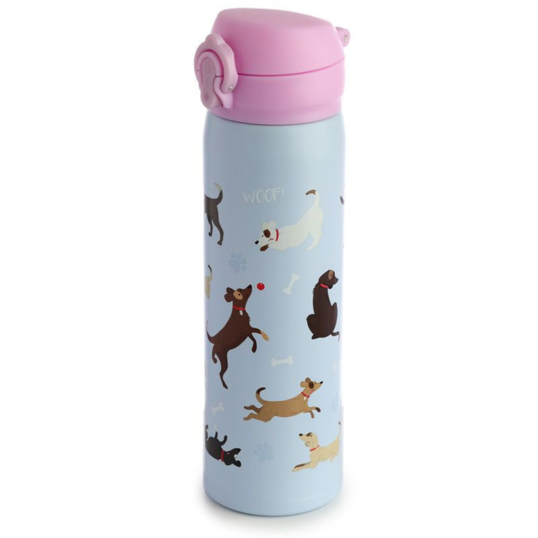 Catch Patch Dog Reusable Push Top Stainless Steel Insulated Drinks Bottle