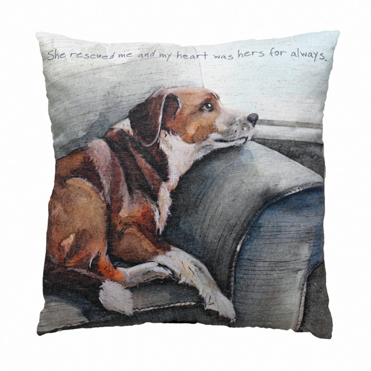 Rescued Me Dog Square Cushion