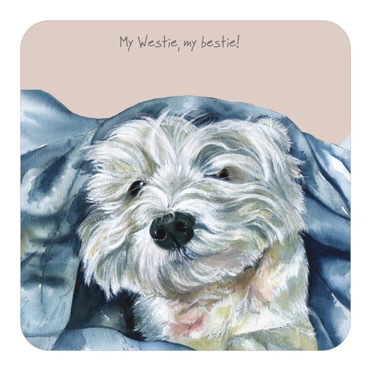 West Highland Terrier Dog Coaster - Westie Bestie
