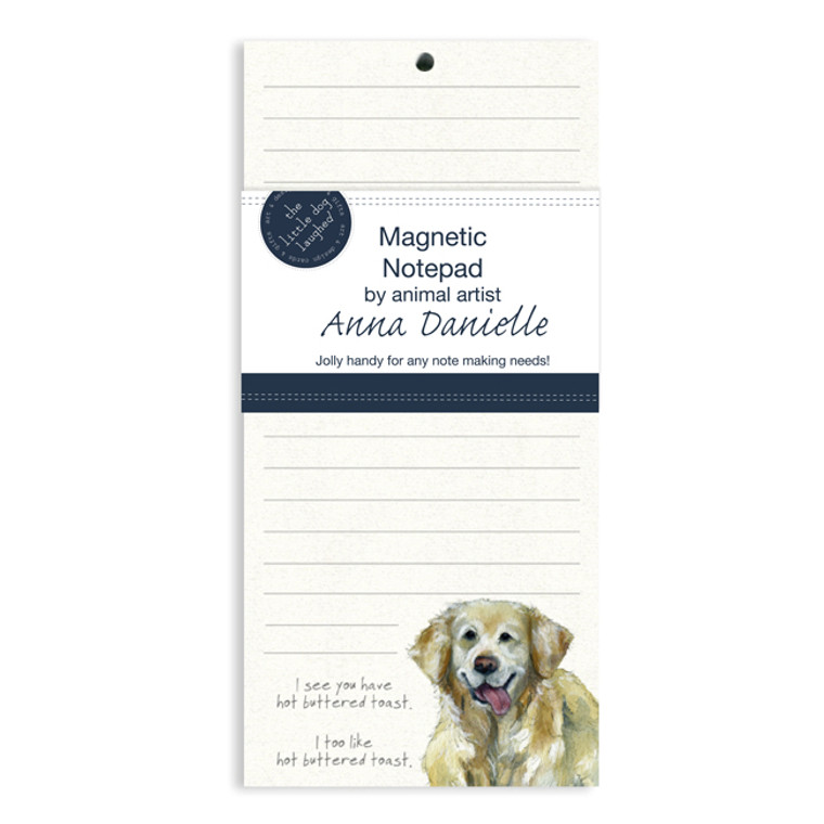 Golden Retriever Dog Magnetic Notepad - Butter