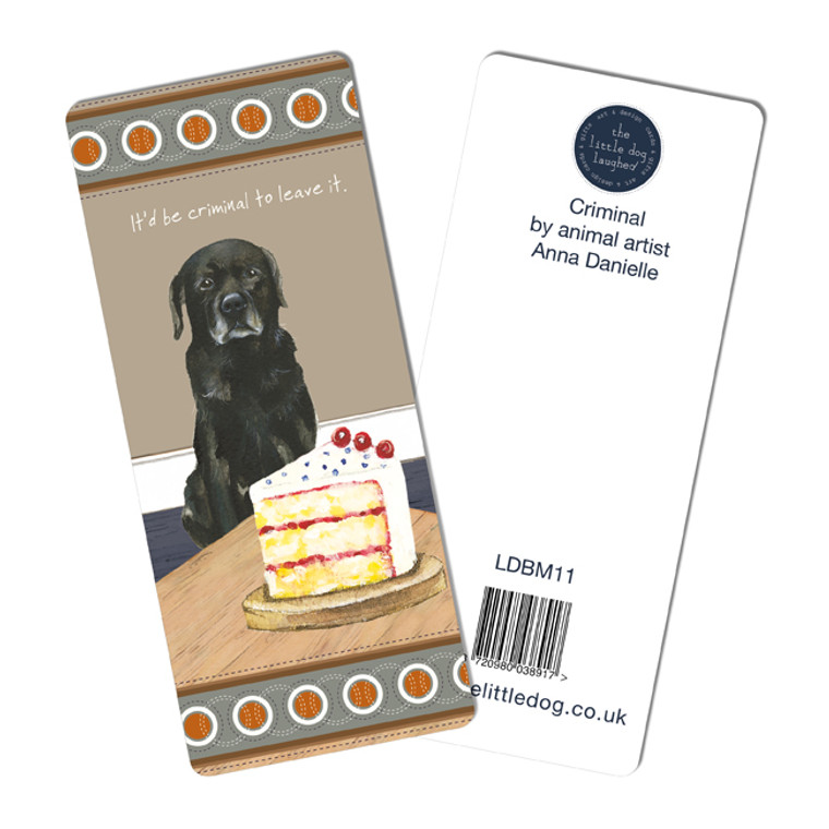 Dog Design Bookmark - Black Labrador Cake