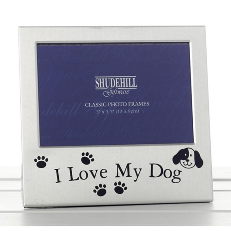 I Love My Dog Silver Photo Frame