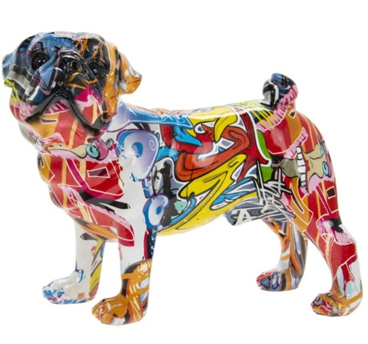Graffiti Dog Art Ornament - Pug