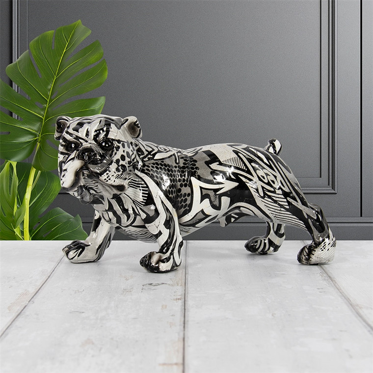 Graffiti Dog Art Monochrome Ornament - Bulldog