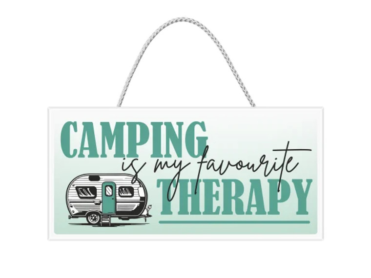 Small Printed Dog Plaque - Camping Therapy