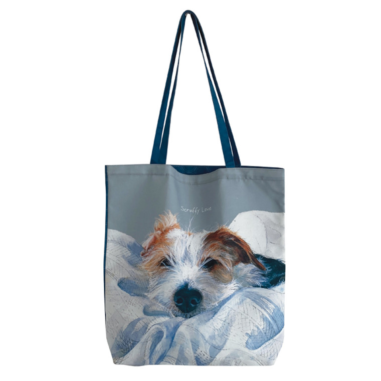 Packable Tote Shopping Bag - Jack Russell Scruffy Love