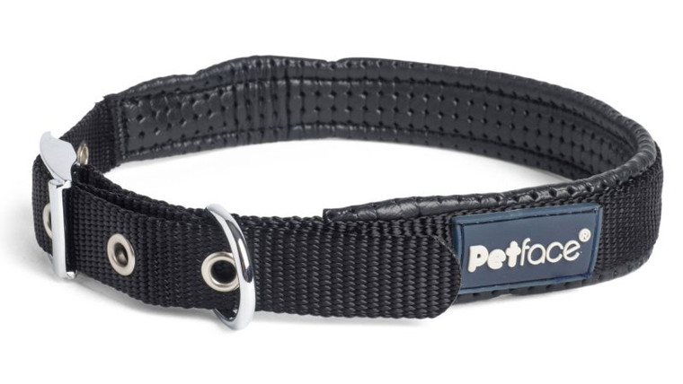 Petface Padded Nylon Dog Collar Black