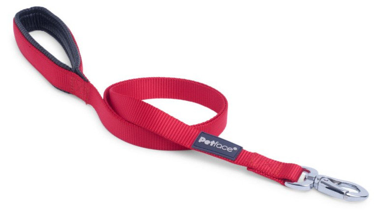 Petface Padded Nylon Dog Lead Red