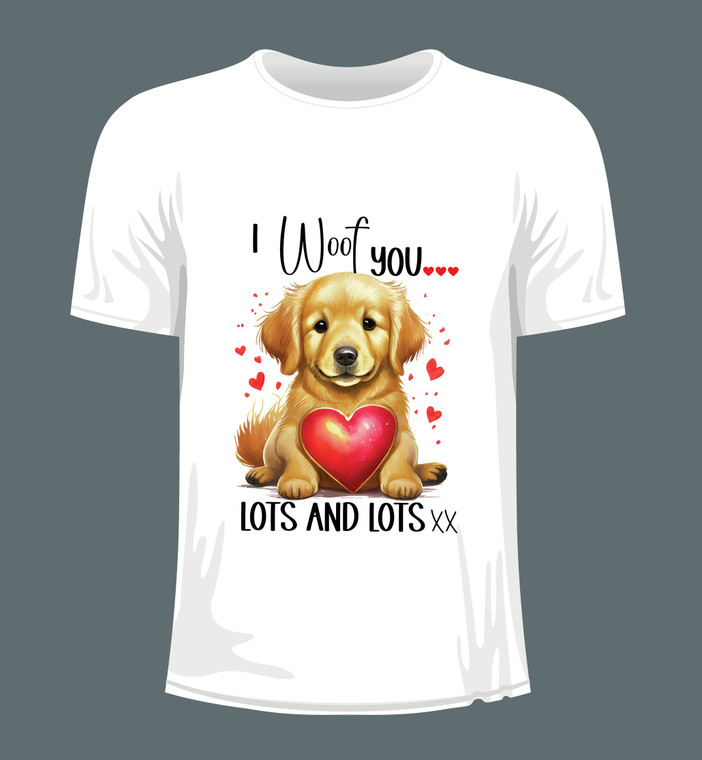 Golden Retriever Dog Adult Unisex T-Shirt - I Woof You