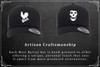 Flat bill visor, Closed back. Stretch fitted.Â  Matching undervisor, 8-row stitching on visor