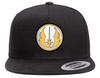100% cotton twill hat; flat bill, snap back closure for a clean fit