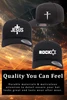 Christian Hat 3 Nail Cross Heart Side Flocked Heat Pressed Flexfit Black Flat Bill Hat - Adult Stretch Cap