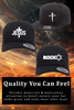 Rock Star of David Jewish Flocked Heat Pressed Black on Black Curved Bill Hat - Mesh Trucker Snap Back Cap