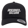 Black Black Curved Trucker Scum White