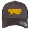 Grey White Curved Trucker Scum Yellow