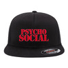 PsychoSocial Red Heat Pressed Slipknot Black Flat Bill Hat - Adult Flexfit Stretch Cap