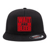 Wait and Bleed Red Heat Pressed Slipknot Black Flat Bill Hat - Adult Flexfit Stretch Cap