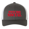 PsychoSocial Red Heat Pressed Slipknot Grey on White Curved Bill Hat - Adult Mesh Trucker Snapback Cap