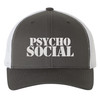 PsychoSocial White Heat Pressed Slipknot Grey on White Curved Bill Hat - Adult Mesh Trucker Snapback Cap