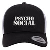 PsychoSocial White Heat Pressed Slipknot Black on White Curved Bill Hat - Adult Mesh Trucker Snapback Cap