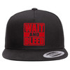 Wait and Bleed Red Heat Pressed Slipknot Flat Bill Hat - Adult Black Twill Snapback Cap
