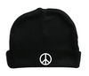 Peace Symbol Hippie 60s Black Hat Infant Baby Beanie Cap