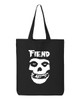 Misfits Fiend Punk Rock Cotton Canvas Reusable Shopping Bag 27L Large Black Tote