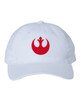 Star Force Rebel Alliance Red Emblem Heat Pressed Hat - Adult White Twill Adjustable Cap