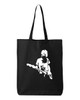 Cobain Grunge Guitar Punk Rock Nirvana Cotton Canvas Reusable Shopping Bag 12L Small Black Tote