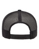 Middle Finger Original Heat Pressed Black on Black Curved Bill Hat - Adult Mesh Trucker Snap Back Cap