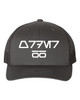 Star Force Order 66 AureBesh Font Heat Pressed Grey on Black Curved Bill Hat - Adult Mesh Trucker Snap Back Cap