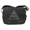 Charcoal Cotton Canvas Military Messenger Bag 15" x 11" x 6" - Custom Transparent  Illuminati Eye